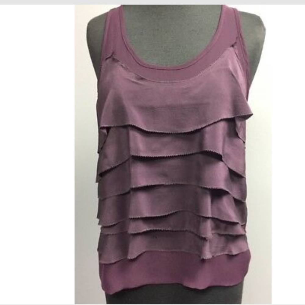 Patterson J Kincaid silk ruffle tank top